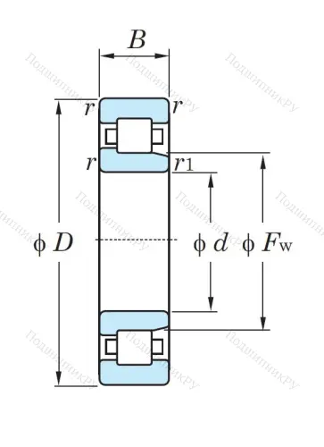 Роликовый цилиндрический подшипник NJ 206 R AG от производителя  KOYO