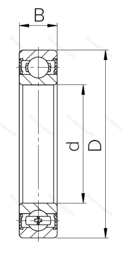 Шариковый однорядный подшипник 180108 (6008 2RS) в Перми