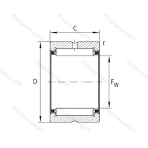 Подшипник игольчатый радиальный TNB 44254S 01
