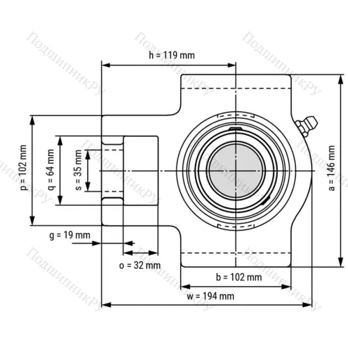 Подшипниковый узел UCT 310 - Вал: 50 мм от производителя  LPZ