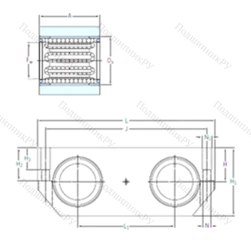 Подшипник шариковый линейный LTDR 50-2LS