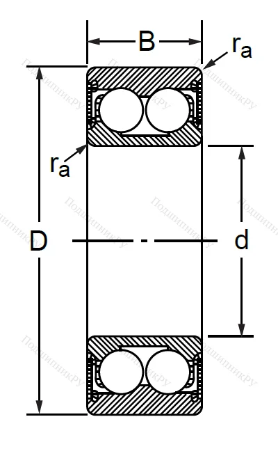 Радиально-упорный шариковый подшипник 3056303 2RS (3303 A 2RSTN) в Перми