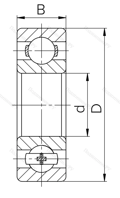Шариковый однорядный подшипник 180308 T (6308 2RST) в Перми