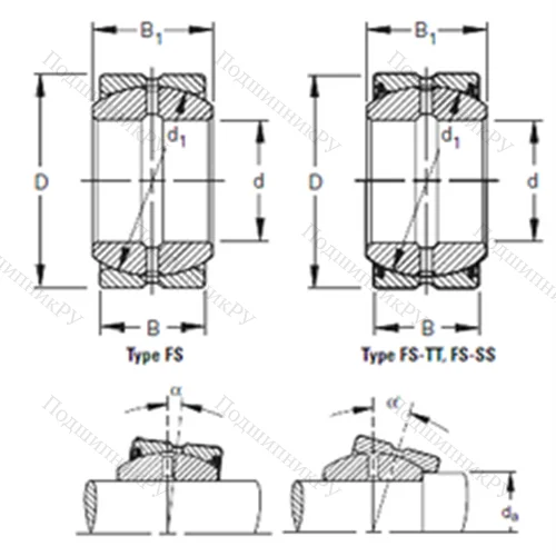 Подшипник скольжения сферический 110FS 160