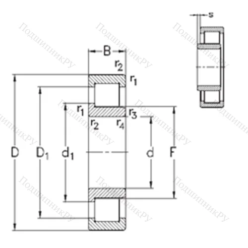 Подшипник роликовый радиальный NJ 2334-E-MA 6