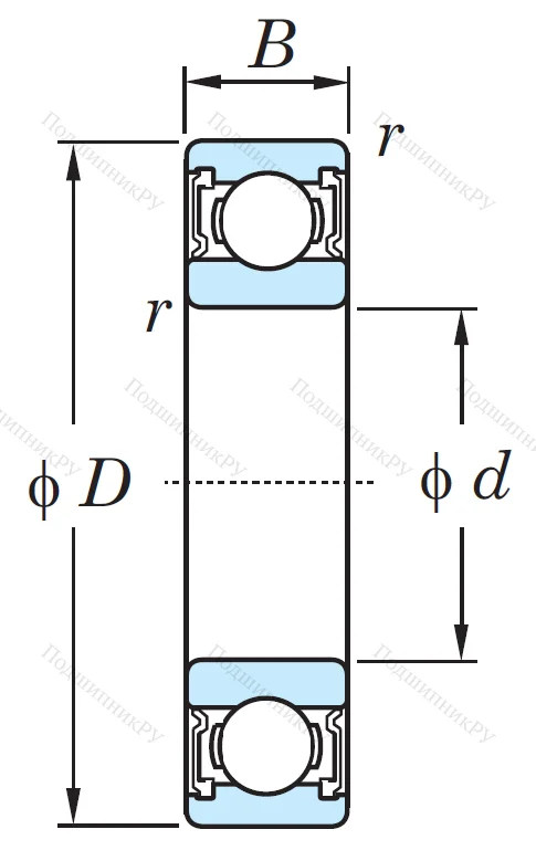 Однорядный шариковый подшипник 6320 2RS C 3