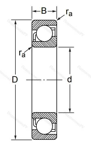 Радиально-упорный шариковый подшипник 7311 B/DB (266311 ГОСТ) в Перми