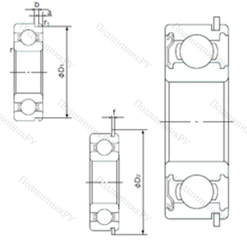 Подшипник шариковый радиальный 6309ZENR