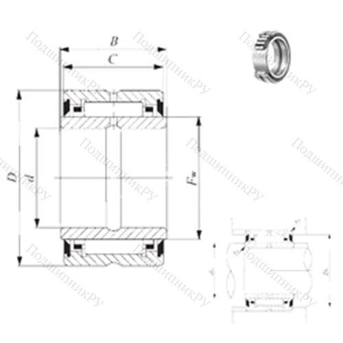 Подшипник игольчатый радиальный BRI 203320 UU от производителя  IKO Подшипник игольчатый радиальный BRI 203320 UU от производителя  IKO