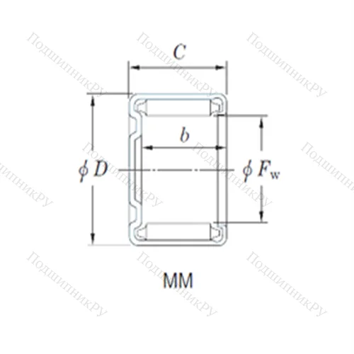 Подшипник игольчатый радиальный MM 2520