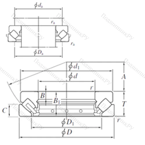 Подшипник роликовый упорно-радиальный 29372R от производителя  KOYO Подшипник роликовый упорно-радиальный 29372R от производителя  KOYO