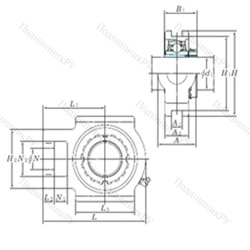 Подшипниковый узел шариковый радиальный UKT 324
