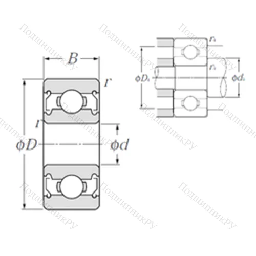 Подшипник шариковый радиальный R 2-5ZZ от производителя  NTN