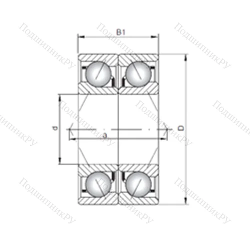 Подшипник шариковый радиально-упорный 7236 CDB от производителя  ISO Подшипник шариковый радиально-упорный 7236 CDB от производителя  ISO