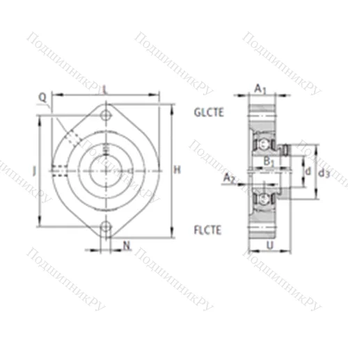 Подшипниковый узел шариковый радиальный GLCTE 40