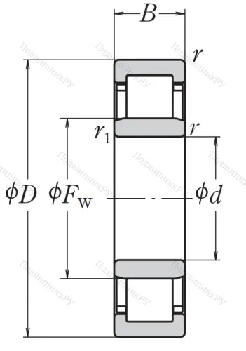 Роликовый цилиндрический подшипник NJ 215 ET от производителя  NSK
