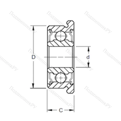 Подшипник шариковый радиальный F 627-2RS