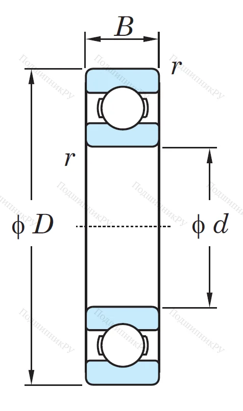 Однорядный шариковый подшипник 6315 C 3