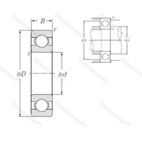 Подшипник шариковый радиальный 6701 от производителя  NTN