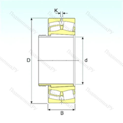 Подшипник роликовый радиальный самоцентрирующийся 22212 K+AHX 312 от производителя  ISB