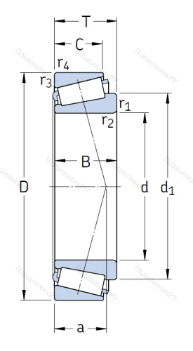 Конический роликовый подшипник 33205/Q от производителя  SKF