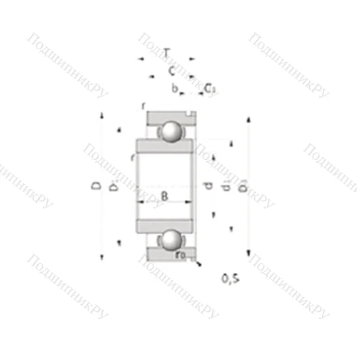 Подшипник шариковый радиальный LJ 25Q 41M 1=43