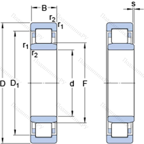 Однорядные цилиндрические роликоподшипники NU 260 M