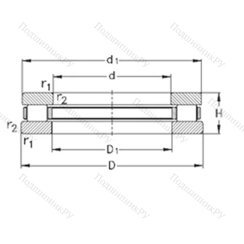 Подшипник роликовый упорный 81212-TVPB от производителя  NKE Подшипник роликовый упорный 81212-TVPB от производителя  NKE