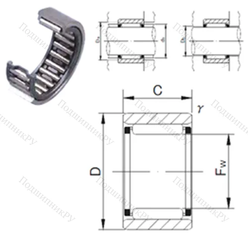 Подшипник игольчатый радиальный RNAF 9511530 от производителя  JNS
