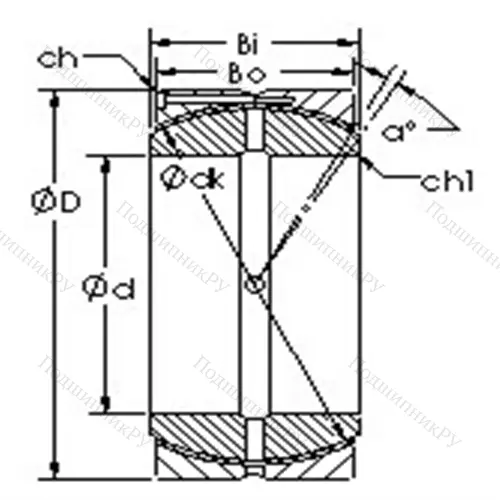 Подшипник скольжения сферический GEH 110HCS от производителя  AST