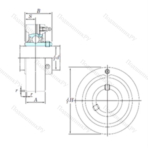 Подшипниковый узел шариковый радиальный UCC 210-32