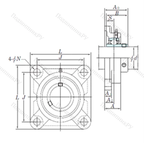 Подшипниковый узел шариковый радиальный UCFX 11-35E
