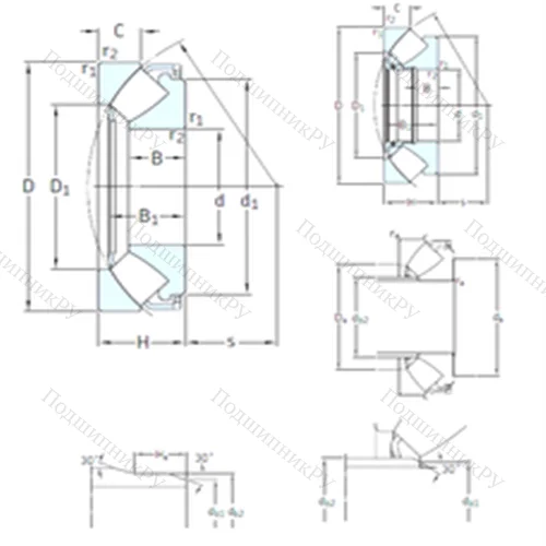 Подшипник роликовый упорно-радиальный 29484EM от производителя  SKF Подшипник роликовый упорно-радиальный 29484EM от производителя  SKF