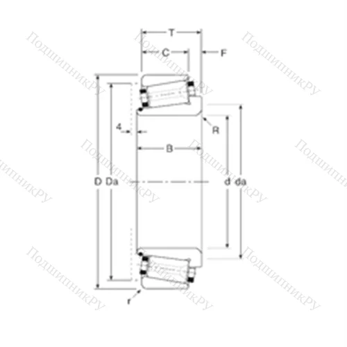 Подшипник роликовый радиально-упорный 101038X/101076 от производителя  Gamet