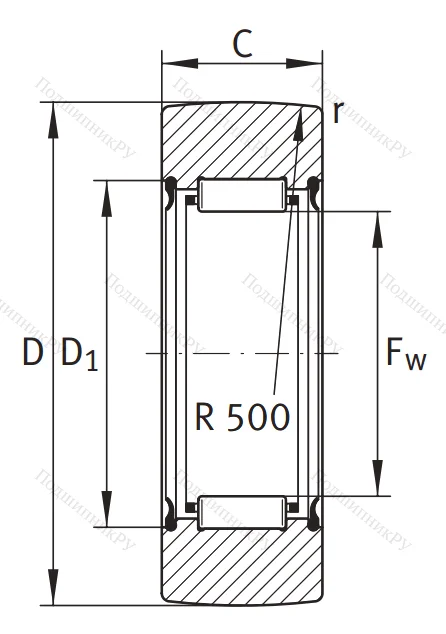Игольчатый подшипник RNA 2201  2RSR от производителя  INA