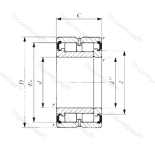 Подшипник роликовый радиальный NAG 4909UU