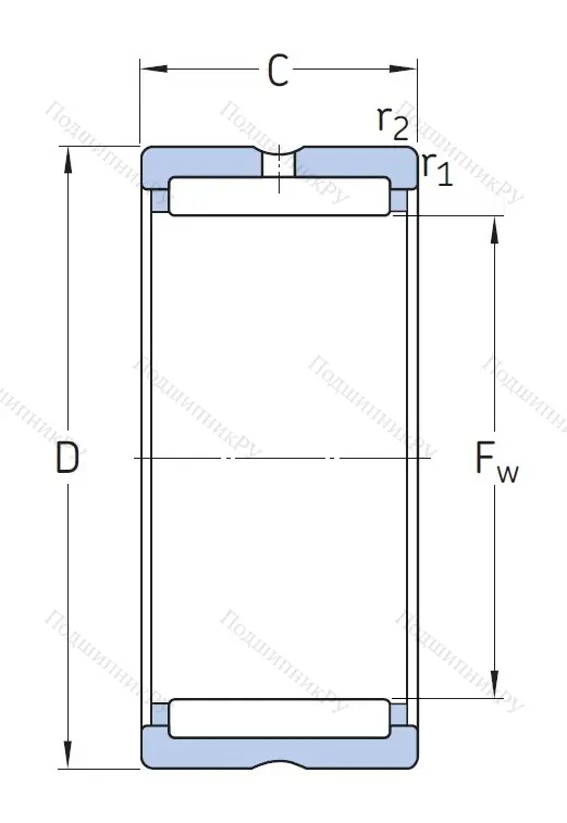 Игольчатый подшипник NK 68/25 от производителя  SKF