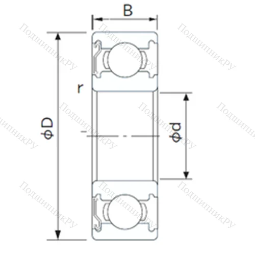 Подшипник шариковый радиальный 62/28ZE
