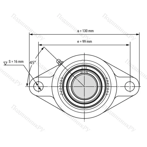 Подшипниковый узел SS-UCFL 205 - Вал: 25 мм от производителя  LPZ