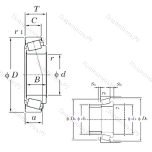 Подшипник роликовый радиально-упорный HC ST 3968 от производителя  KOYO Подшипник роликовый радиально-упорный HC ST 3968 от производителя  KOYO