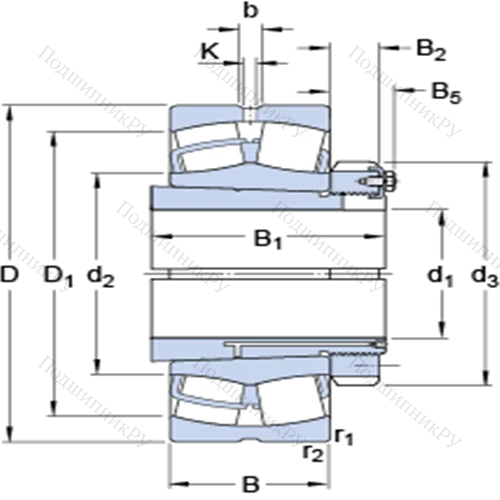 Сферические роликоподшипники на закрепительной втулке 23164 CCK/W 33 + OH 3164 H от производителя  SKF