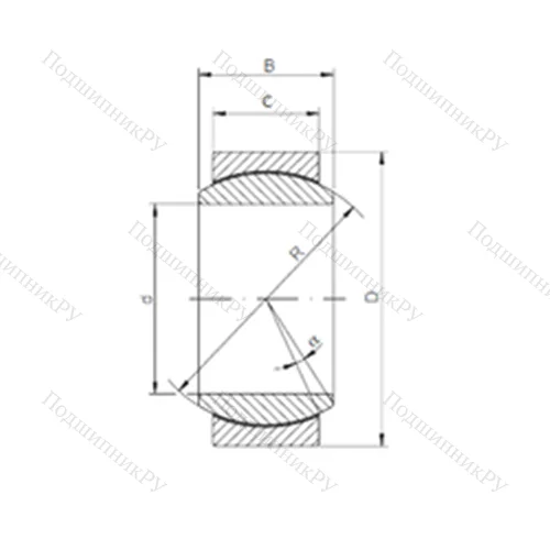 Подшипник скольжения сферический GE 060 ECR-2RS от производителя  CX Подшипник скольжения сферический GE 060 ECR-2RS от производителя  CX