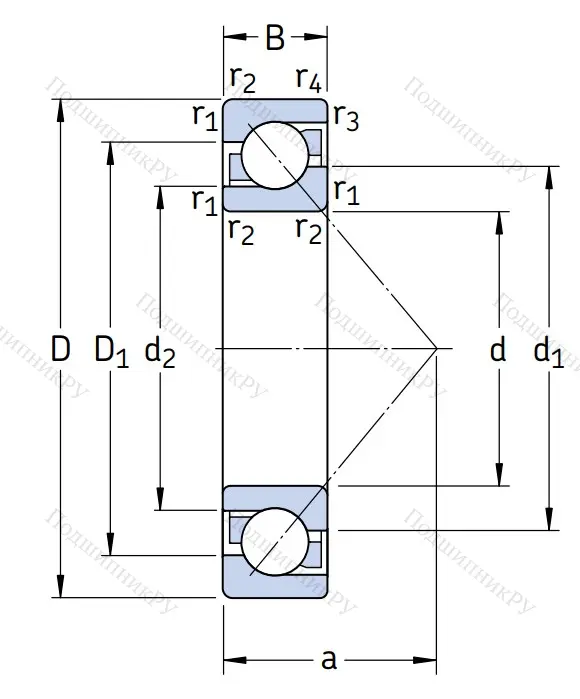 Однорядный шариковый подшипник 7309 BECBM