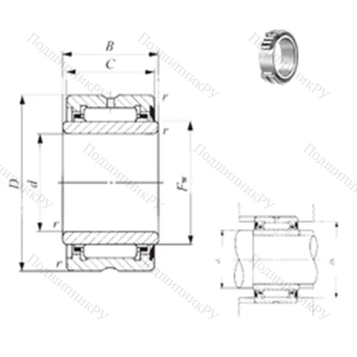 Подшипник игольчатый радиальный NA 4919U