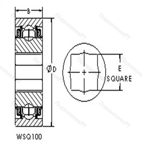Подшипники шариковые радиальные с квадратным отверстием WSQ 111-108 от производителя  AST