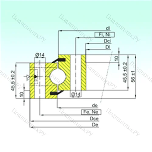 Подшипник шариковый опорно-поворотный NB 1.20.0544.201-2PPN от производителя  ISB