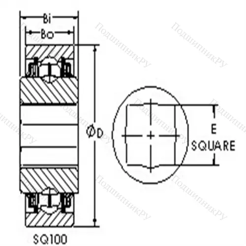 Подшипники шариковые радиальные с квадратным отверстием SQ 108-100 от производителя  AST