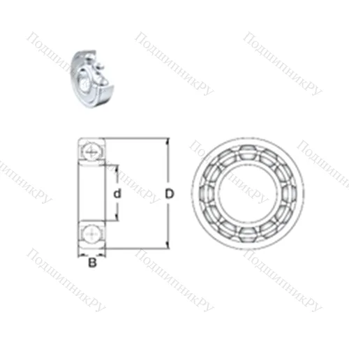 Подшипник шариковый радиальный 608-2ZW 6