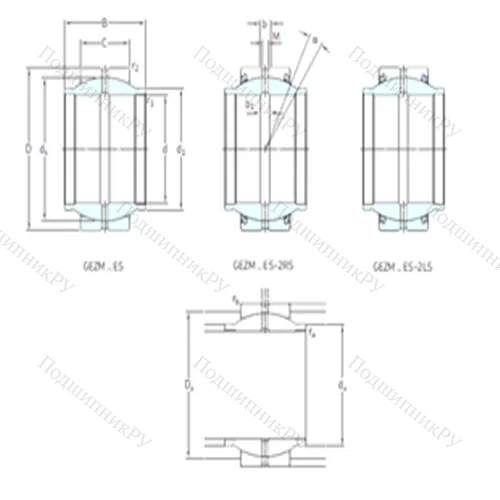 Подшипник скольжения сферический GEZM 400ES от производителя  SKF