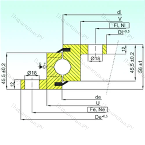 Подшипник шариковый опорно-поворотный NBL.20.0544.200-1PPN от производителя  ISB